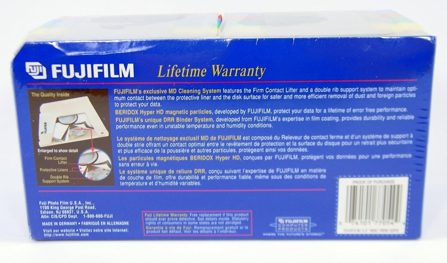 Fujifilm 3.5 Floppy Disk 2HD Mac Assorted 50-Pack