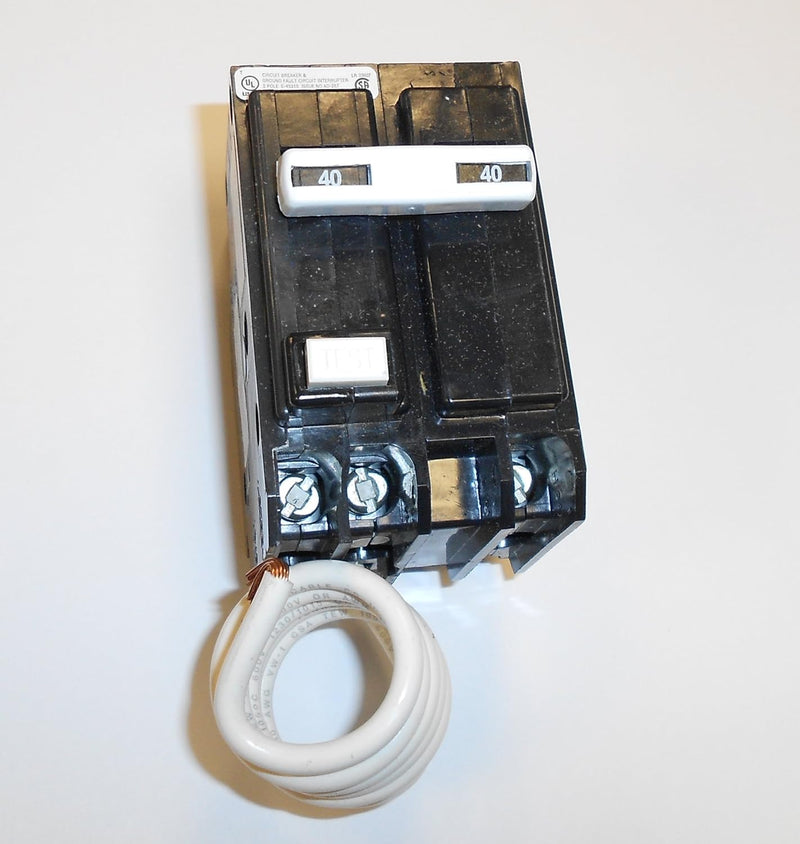 GE THQL2140GFT 40A 2-Pole GFCI Circuit Breaker — main product image