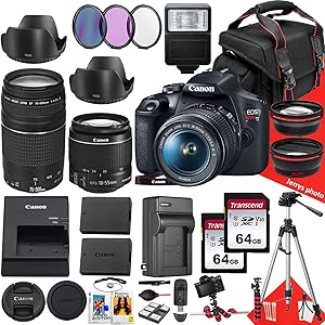 Canon EOS Rebel T7 DSLR Camera Bundle + Lenses