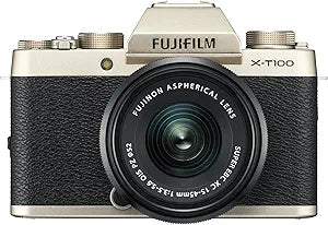 Fujifilm X-T100 Mirrorless Camera XC15-45mm Lens Gold