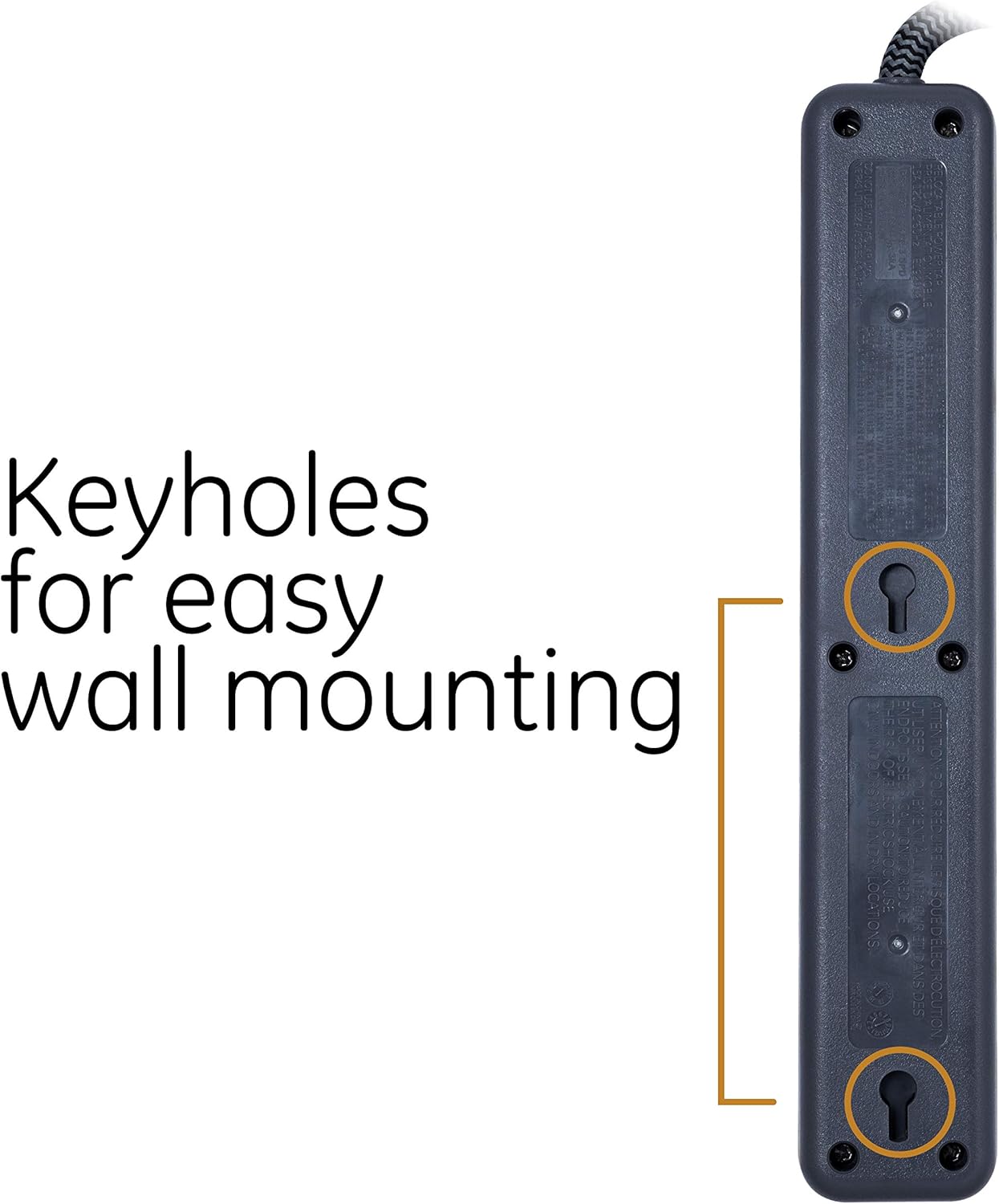 GE UltraPro 44070 6 Outlet Surge Protector Braided Cord