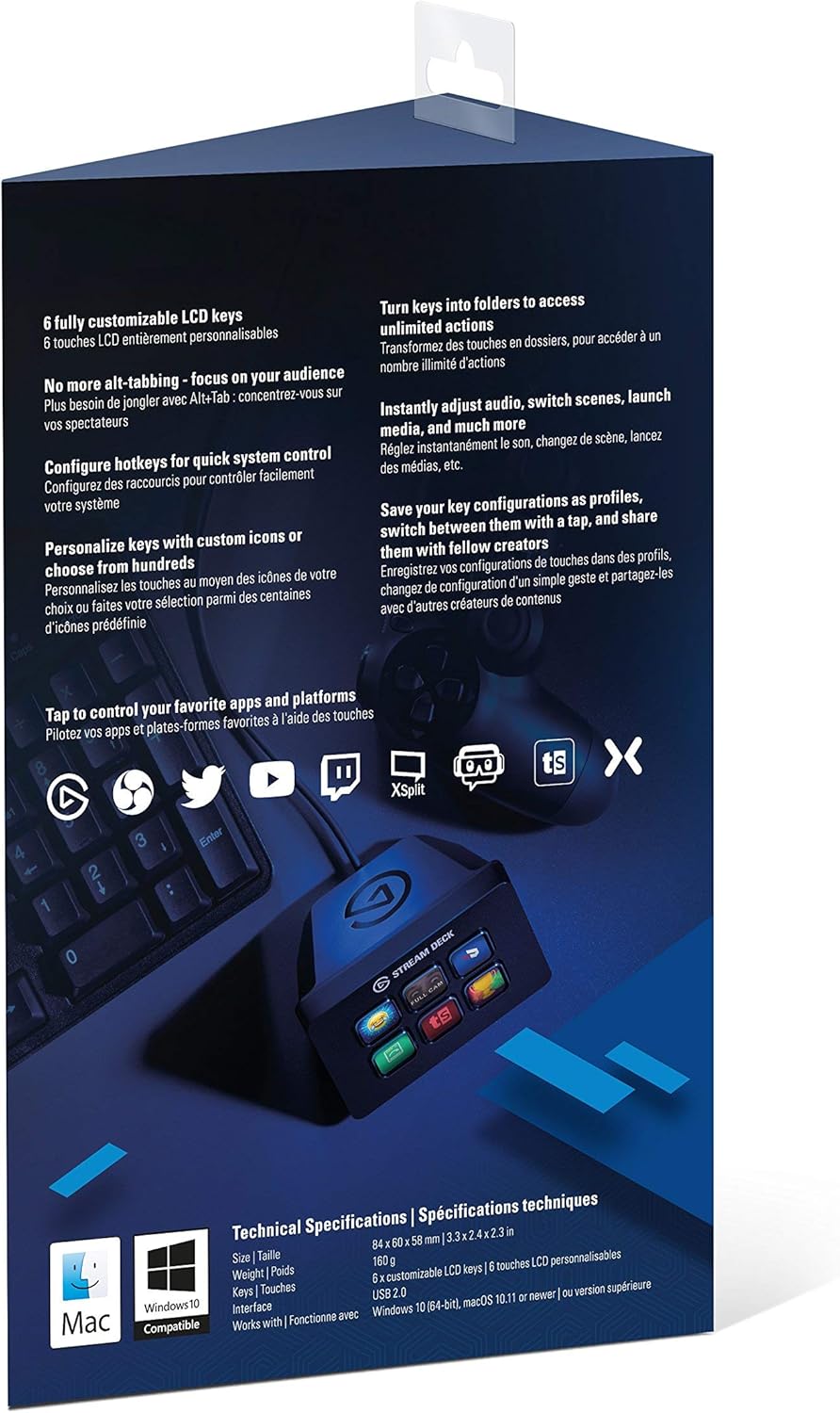 Corsair 10GAI9901-cr Elgato Stream Deck Mini Content Creation Controller (Renewed)