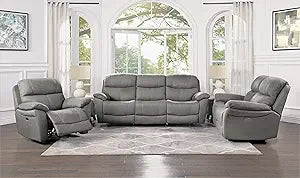 Lexicon S189580GY*3PWH Ryan 3-Piece Power Reclining Sofa Set