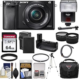 Sony K-106698-09 Alpha A6000 Kit - 16-50mm Lens, 64GB, Accessories