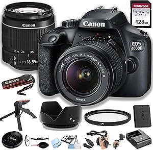 Canon 4000D EOS Rebel T100 DSLR Bundle