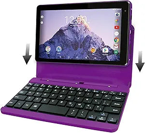 RCA Voyager 7-inch Tablet Keyboard Case Android Purple Renewed