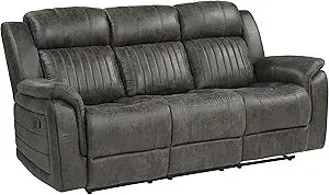 Lexicon Perm Double Reclining Brownish Gray Sofa — main product image