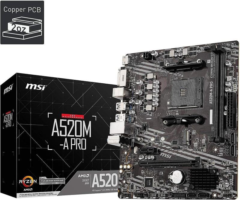 MSI A520M-A PRO Ryzen AM4 Micro-ATX Motherboard — main product image