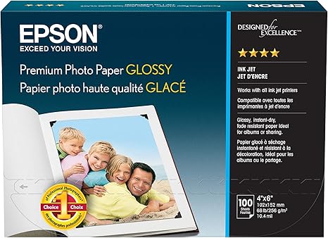 Epson S041727 Premium Glossy Photo Paper 4x6