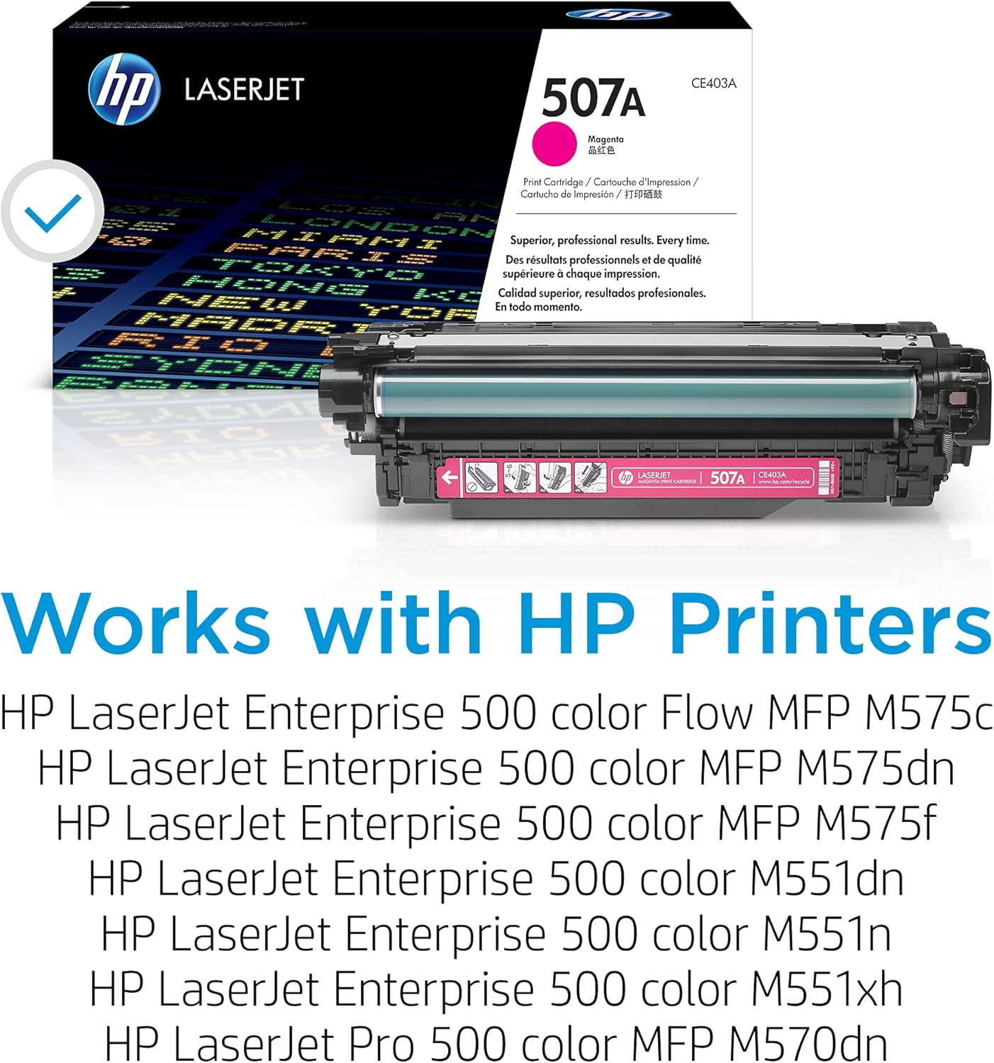 HP CE403A 507A Magenta LaserJet Toner Cartridge