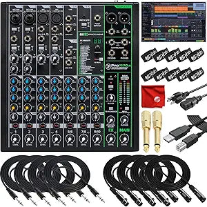 Mackie ProFX10v3 10-Channel Mixer USB Recording Bundle