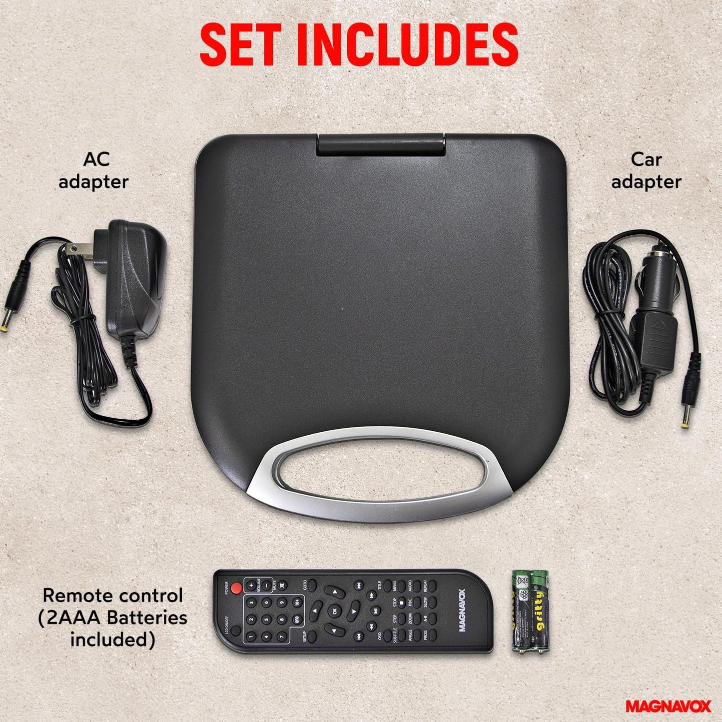 Magnavox MTFT750-BK 7-Inch Portable DVD Player Car Adapter