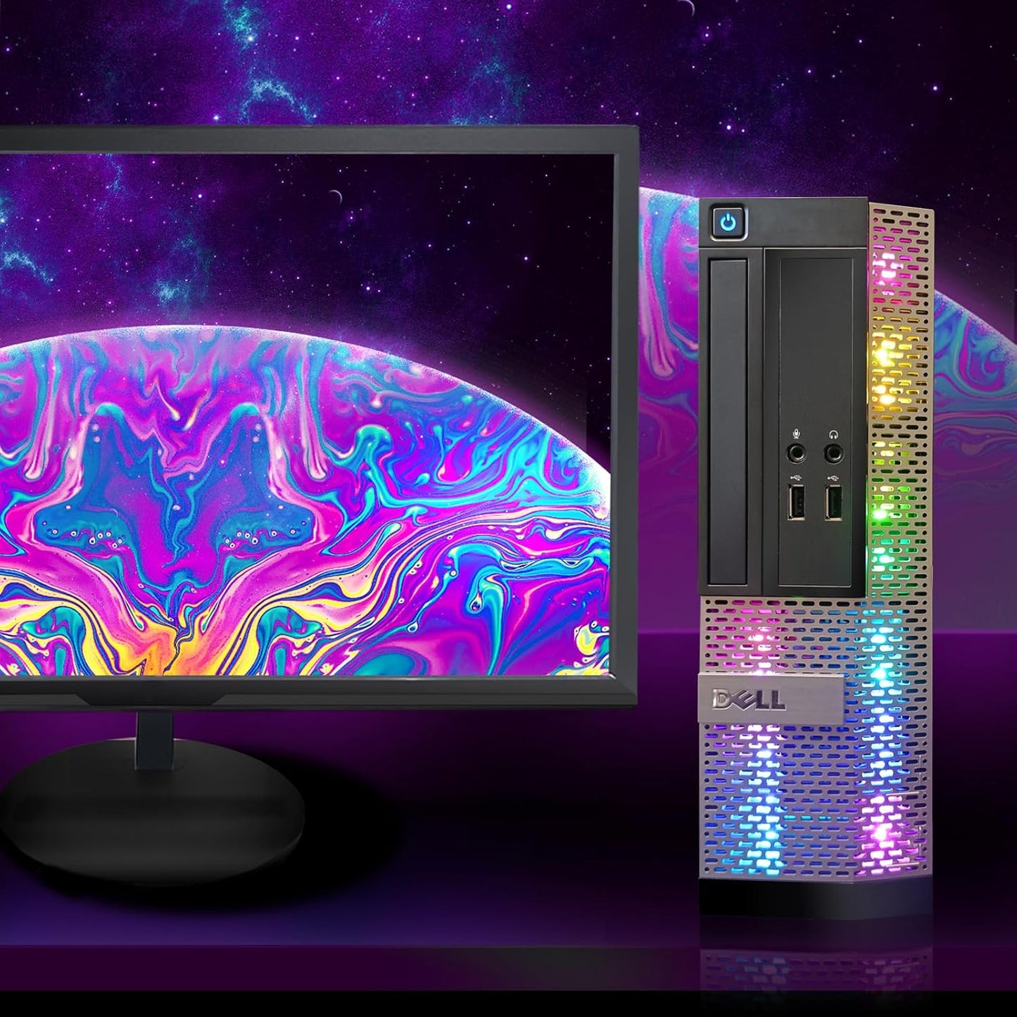 Dell OptiPlex RGB Desktop - i7, 16GB, 512GB SSD, 22" Monitor, Gaming PC (Renewed)