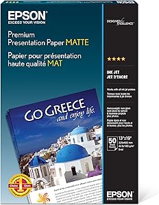 Epson S041263 Premium Matte Presentation Paper 13x19