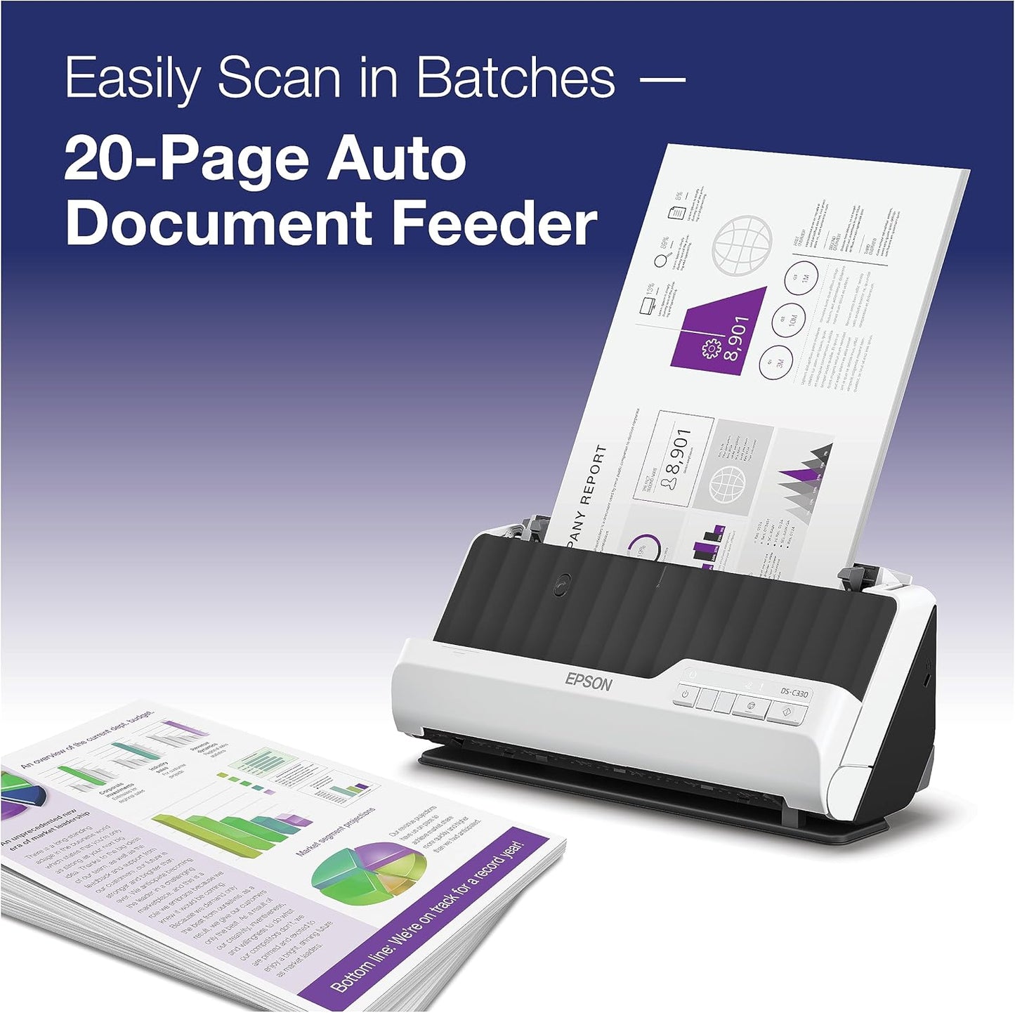 Epson B11B272201 DS-C330 Compact Duplex Desktop Document Scanner