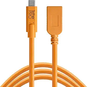 Tether Tools CUCA415-ORG USB-C Extender Cable 15ft Orange