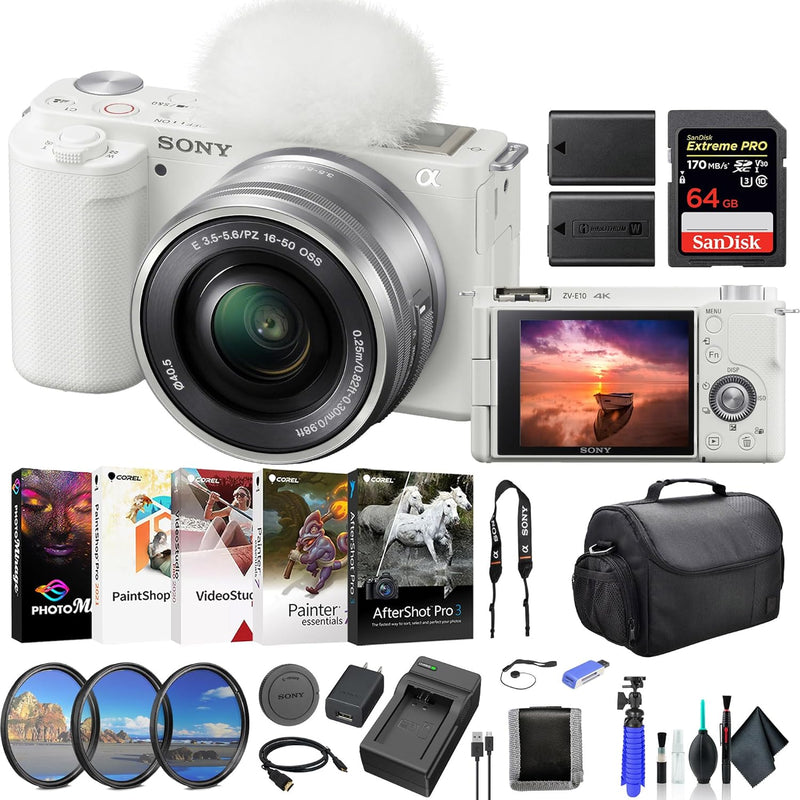 Sony ILCZV-E10L/W ZV-E10 Mirrorless Vlogging Camera Kit — main product image