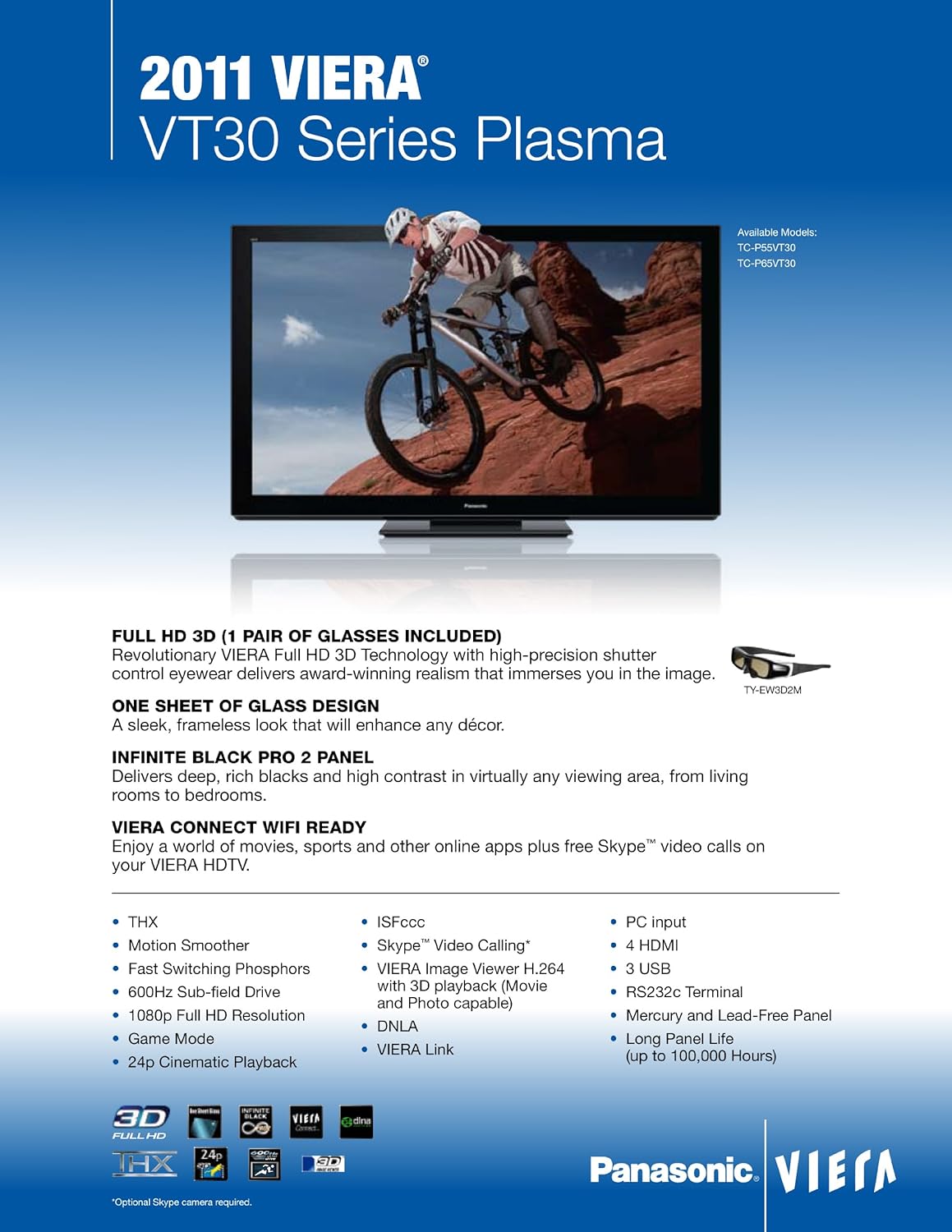 Panasonic VIERA TC-P65VT30 65" 3D Plasma HDTV