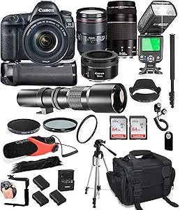 Canon EOS 5D Mark IV Professional Camera Lens Bundle