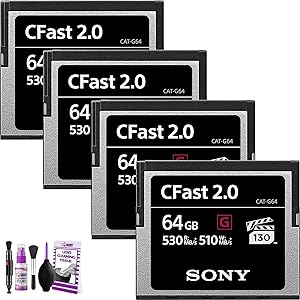 Sony CAT-G64 CFast G Series 2.0 64GB Memory Card (4-Pack)
