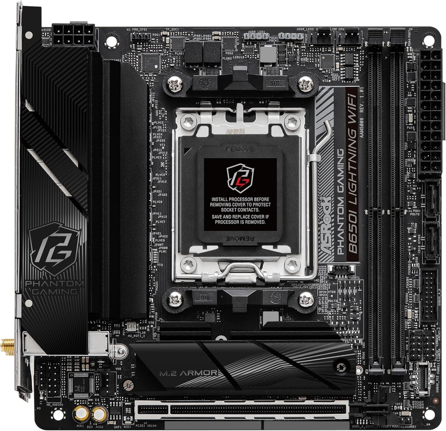 ASRock 90-MXBMP0-A0UAYZ B650I Lightning WiFi Mini-ITX Motherboard