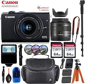 Canon EOS M200 Mirrorless Camera 15-45mm Lens Bundle