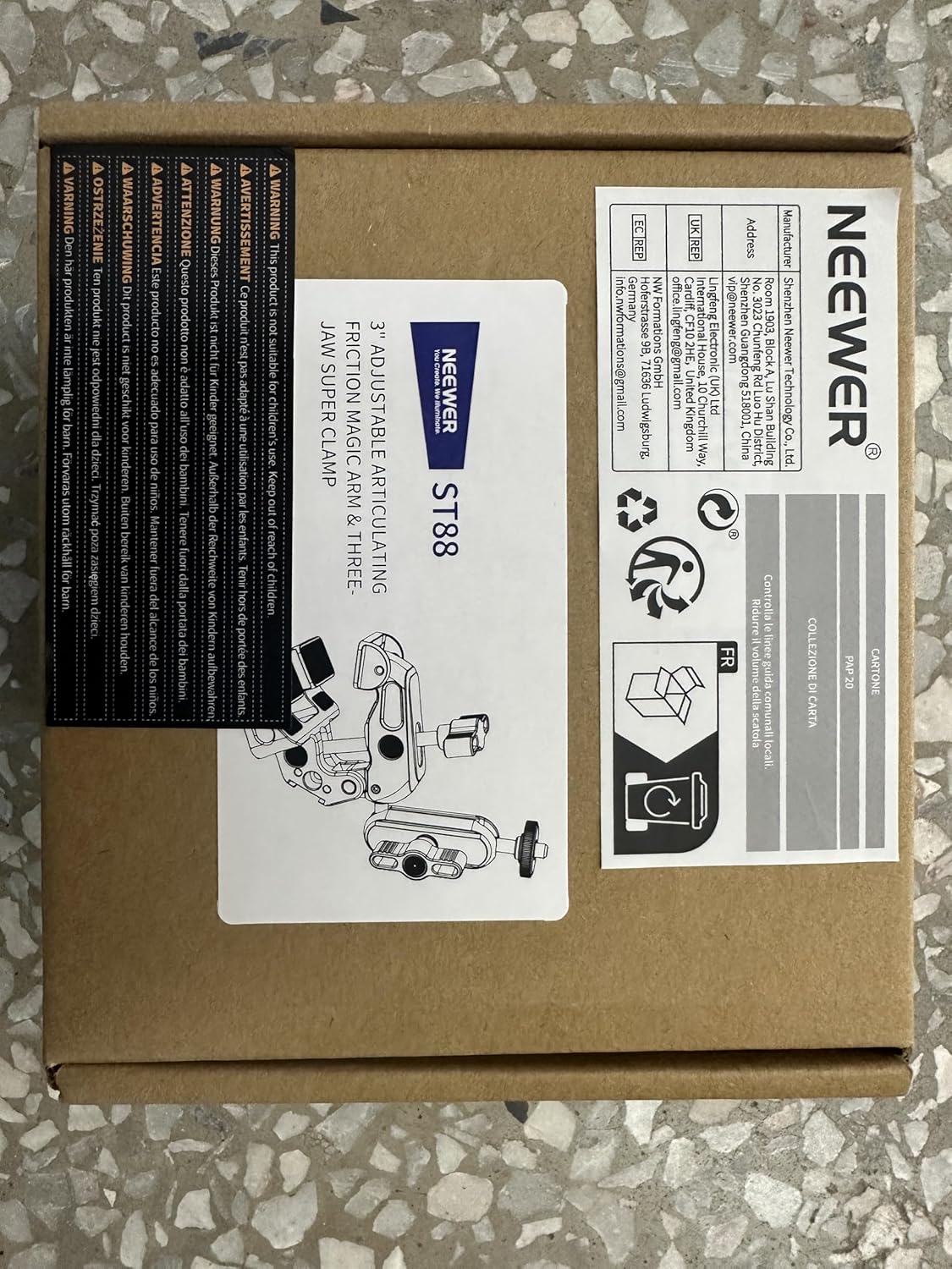 Neewer ST88 Super Clamp 3" Dual Ballhead Magic Arm Phone Mount