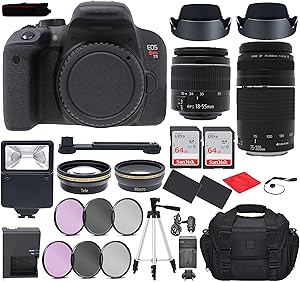 Canon CanonT7i EOS Rebel DSLR Camera 18-55mm 75-300mm Bundle
