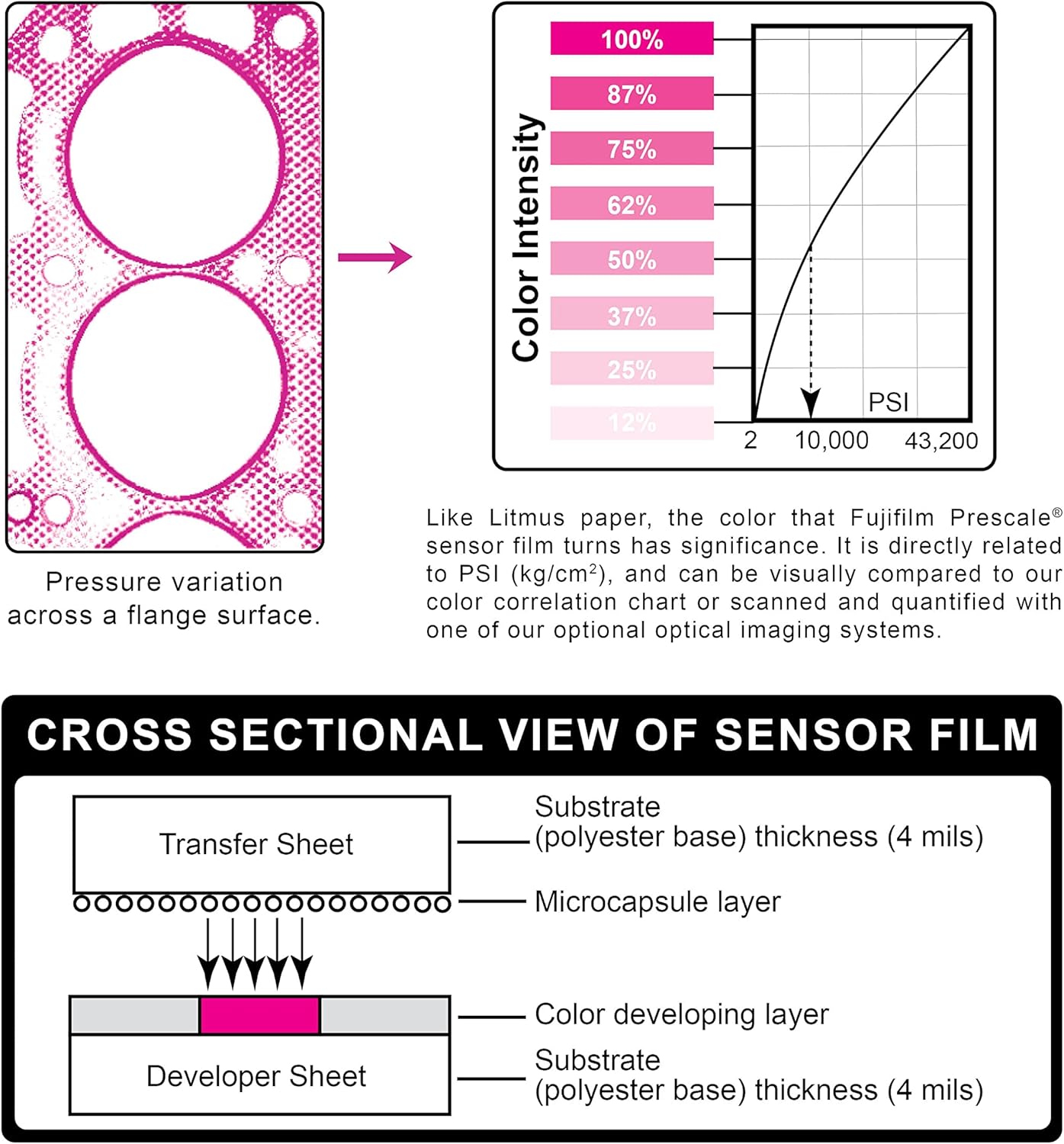Fujifilm Prescale High Pressure (HS) Pressure Indicating Film