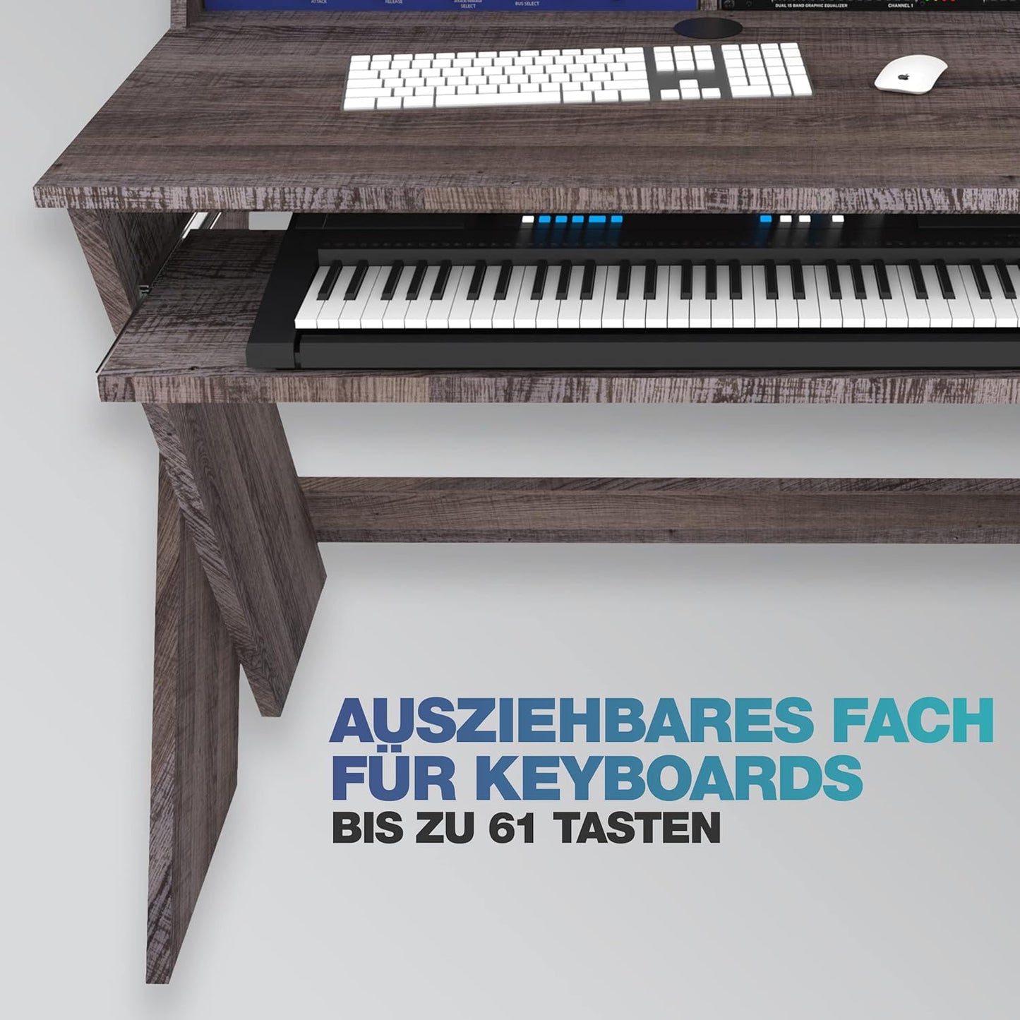 Glorious AMS-SOUND-DESK-COM-WAL Compact Studio Desk Walnut