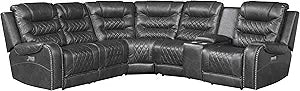 Lexicon S189405GY Noura Gray Power Reclining Sectional Sofa — main product image