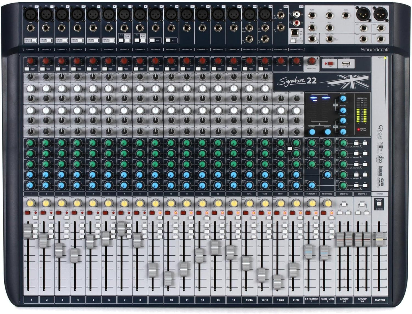 Soundcraft Signature 22 Analog Mixer - Lexicon Effects, 22-Channel