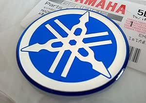 Yamaha Tuning Fork Decal Sticker Emblem 40MM Blue — main product image