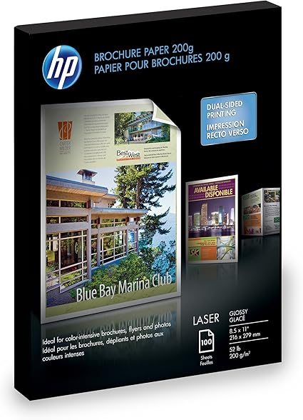 HP Q6608A Laser Glossy Brochure Paper 8.5x11"