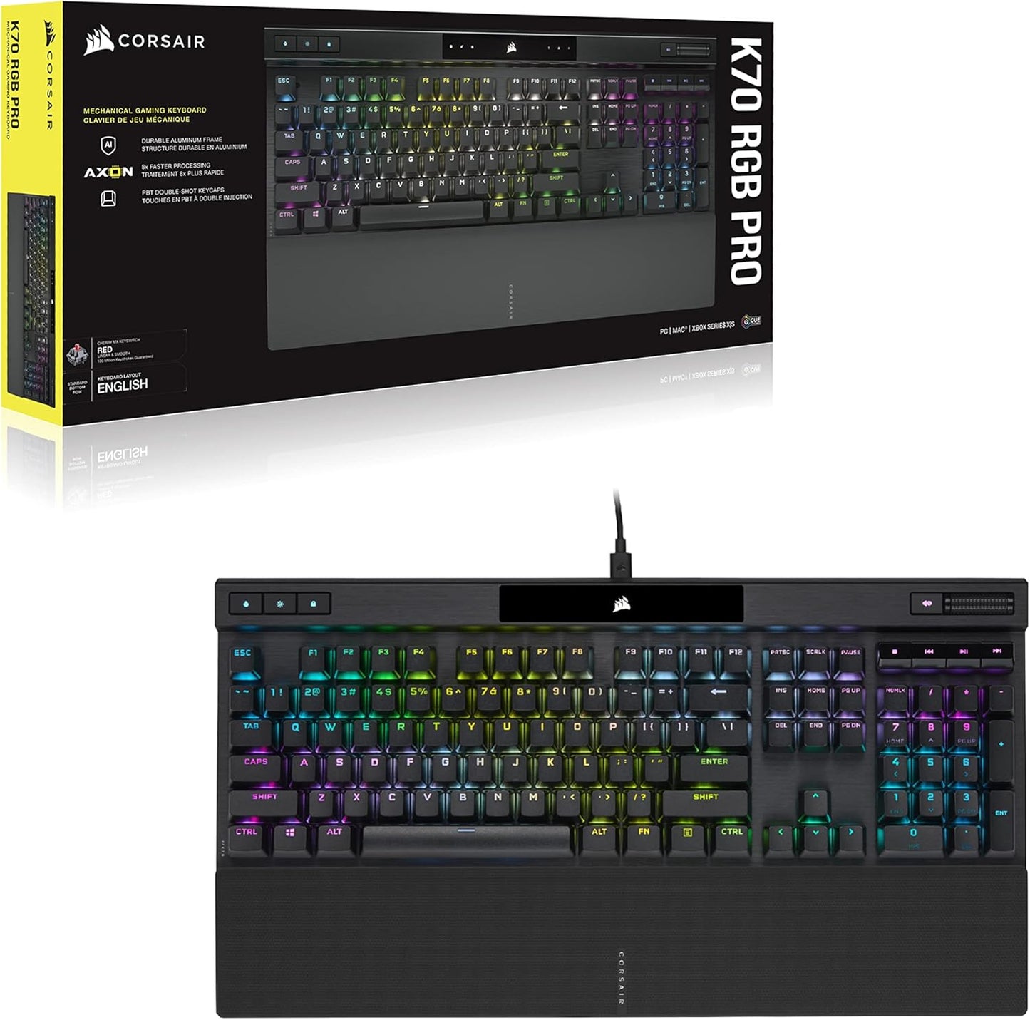Corsair CH-9109410-NA K70 RGB PRO Cherry MX Red Gaming Keyboard
