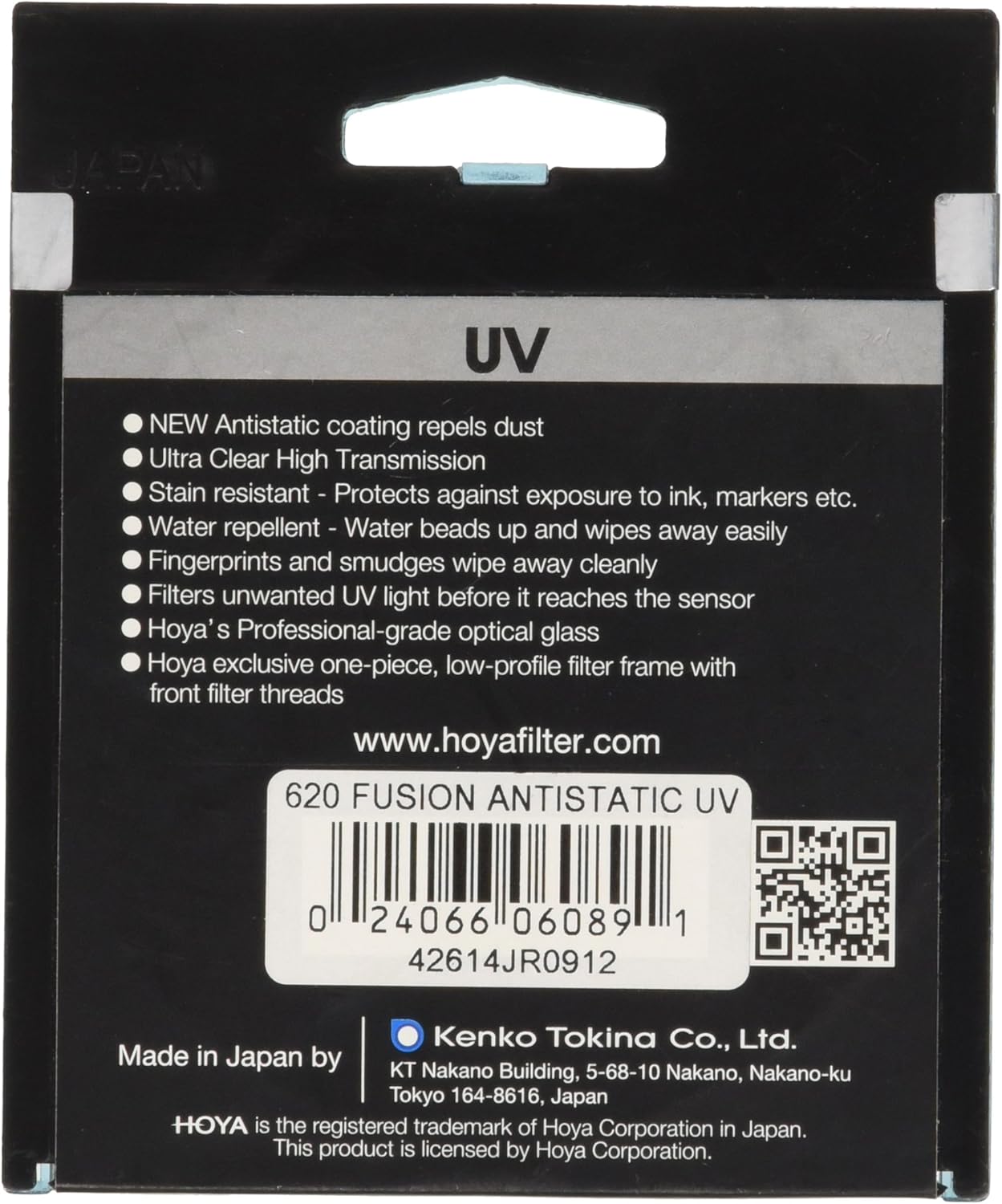 Hoya Fusion 62mm Antistatic UV Protection Filter