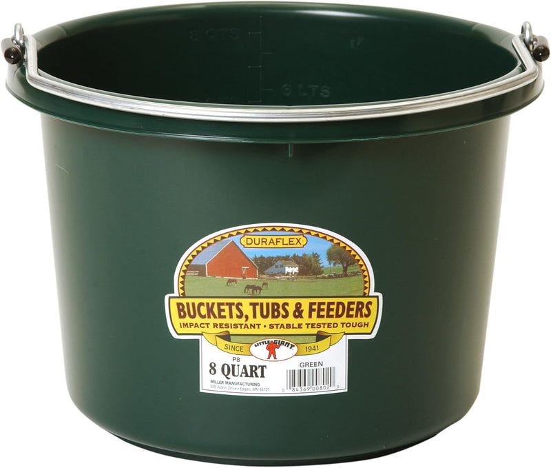 Miller P8GREEN 8-Quart Round Back Plastic Horse Bucket — main product image