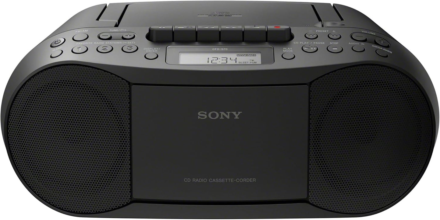 Sony CFD-S70 B Stereo CD/Cassette Boombox Black