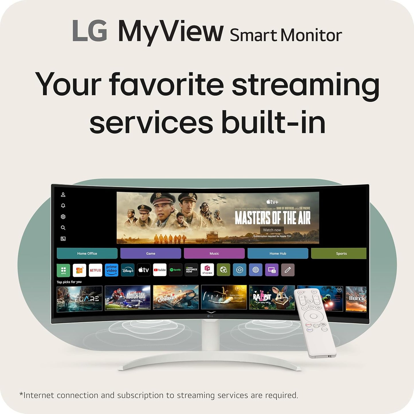LG 34SR60QC-W 34-Inch Curved MyView Smart Monitor