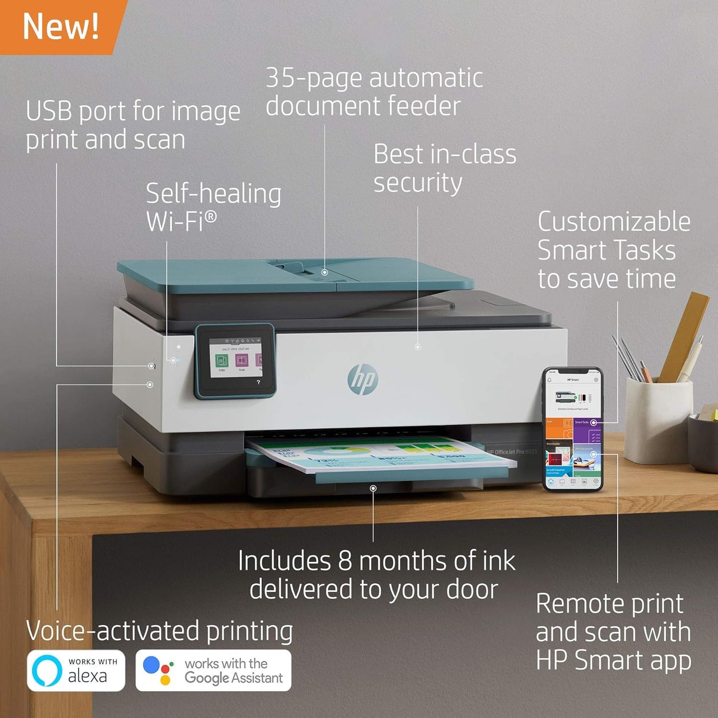 HP 8035 OfficeJet Pro Wireless All-in-One Printer