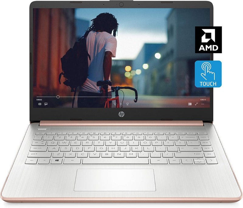 HP 14-fq0060nr Touch Laptop AMD 4GB 64GB Rose Gold — main product image