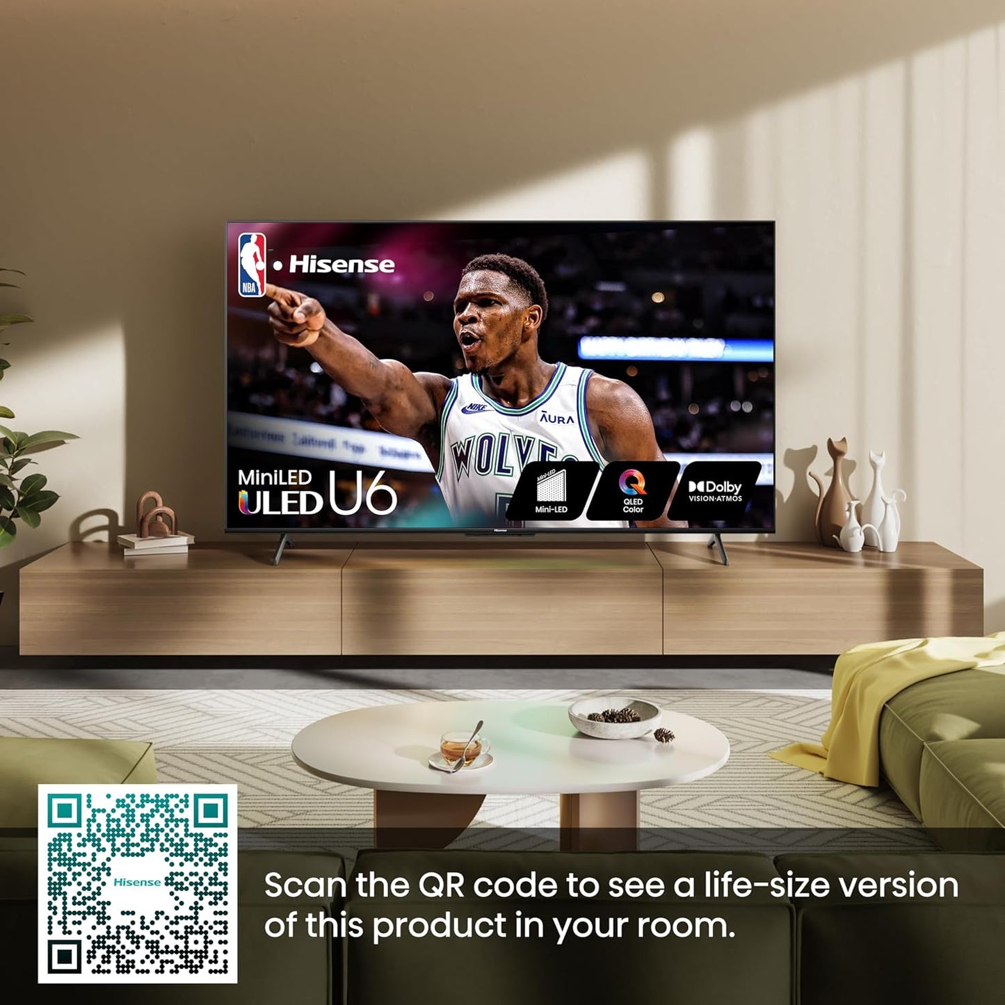 Hisense 55U6N 55-Inch ULED 4K Mini-LED Google TV