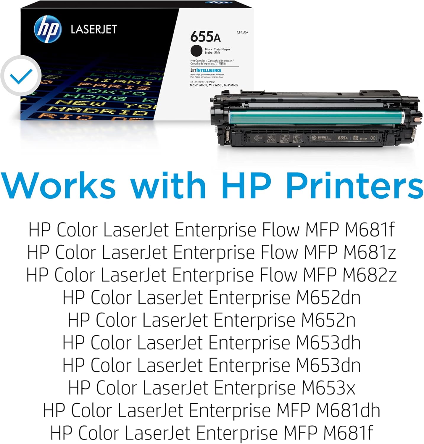 HP CF450A 655A Black LaserJet Toner Cartridge