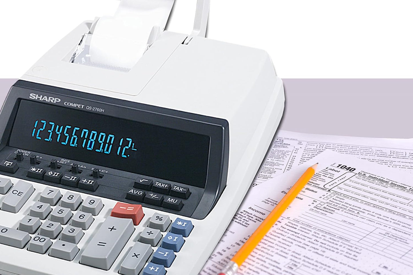 Sharp QS2760H Heavy-Duty 2-Color Printing Calculator