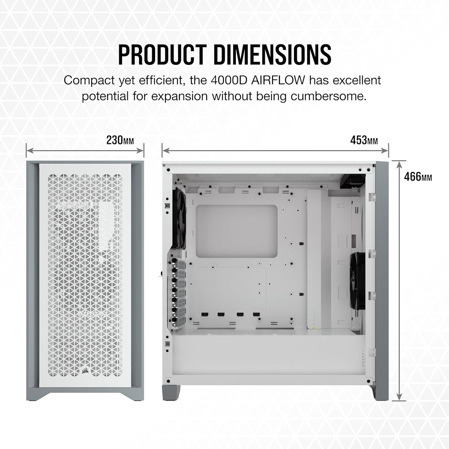 Corsair CC-9011201-WW 4000D Airflow: White Tempered Glass ATX Case