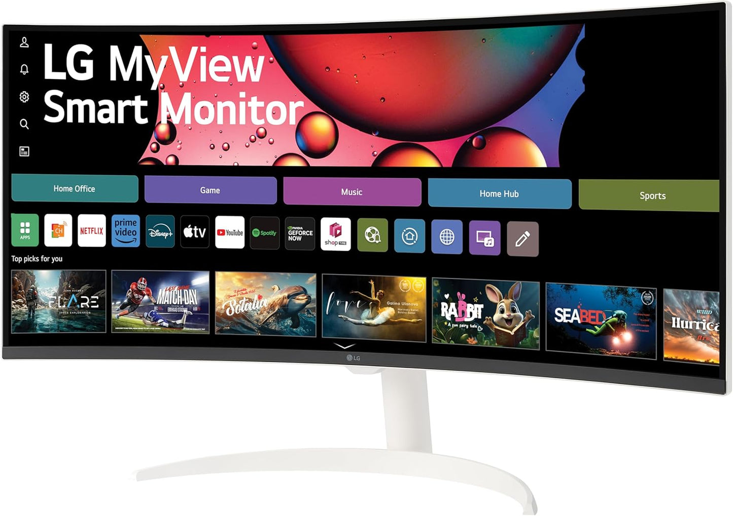 LG 34SR60QC-W 34-Inch Curved MyView Smart Monitor