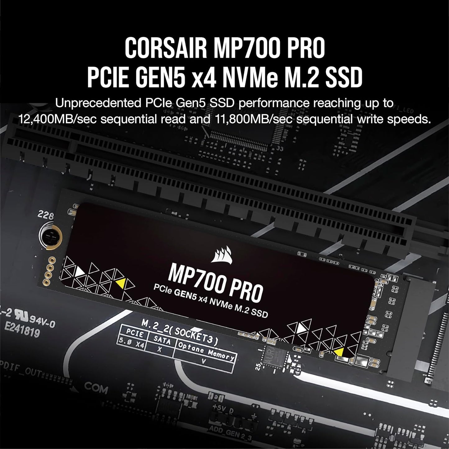 Corsair CSSD-F1000GBMP700PNH MP700 PRO 1TB PCIe Gen5 NVMe SSD