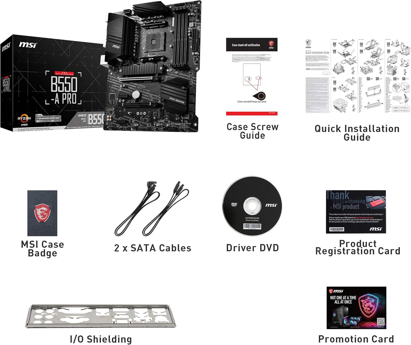 MSI B550-A PRO Gaming Motherboard AM4 PCIe 4.0 Renewed
