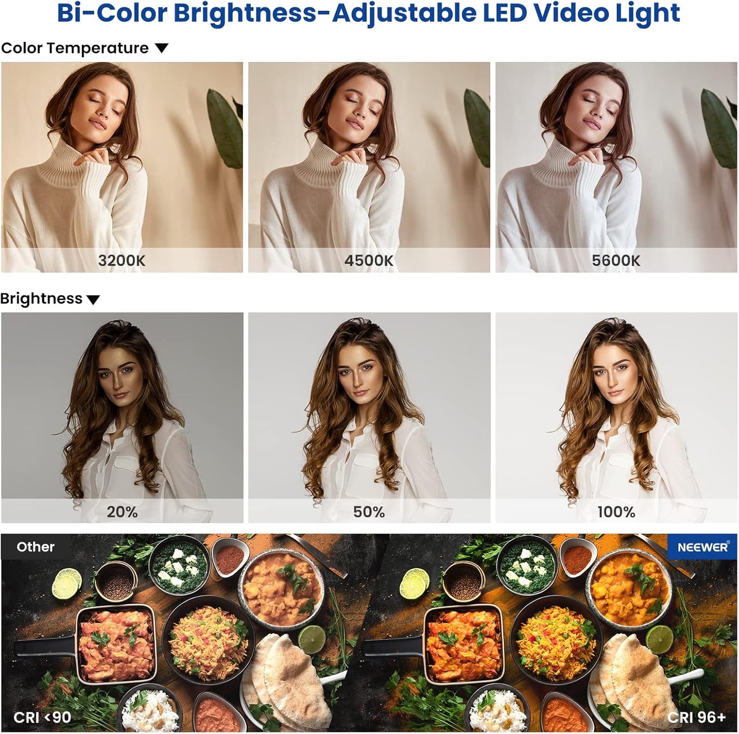 Neewer NL660 Bi-Color LED Video Light Kit