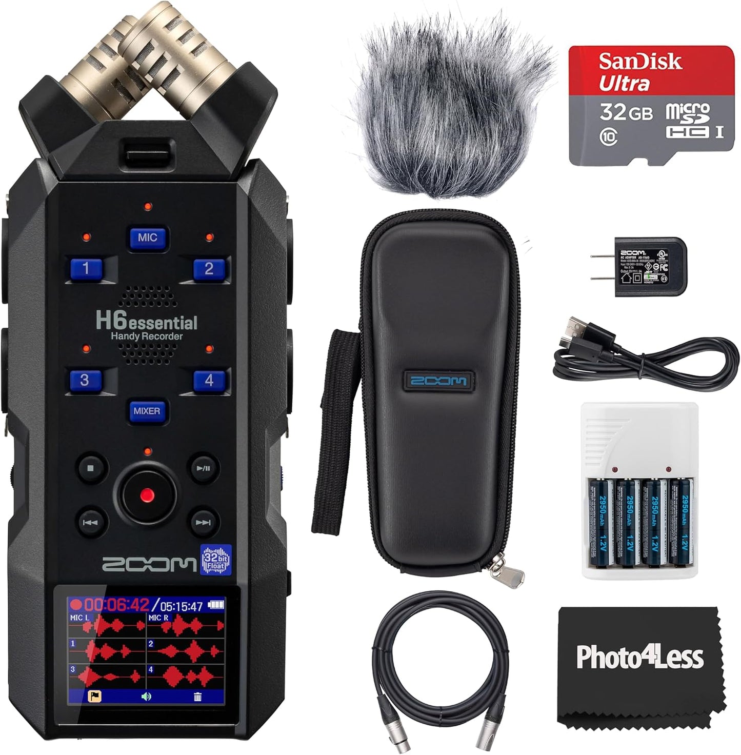 Zoom H6essential Handy Recorder Bundle XLR Cables
